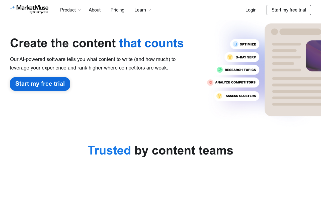 MarketMuse Dashboard